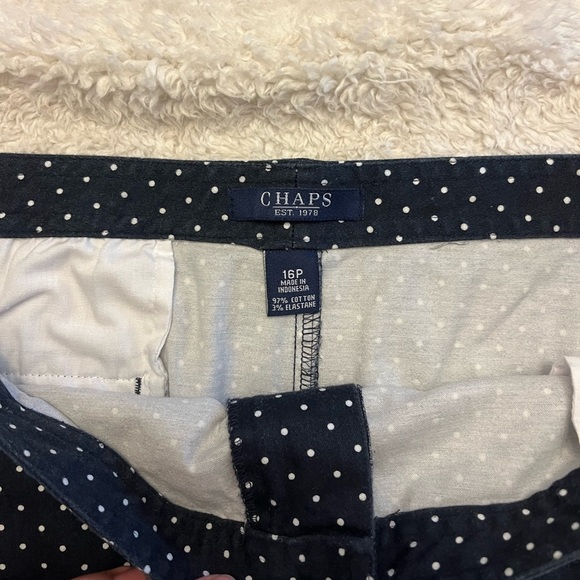 Chaps Navy and White Polka Dot Skirt - Picture 3 of 7